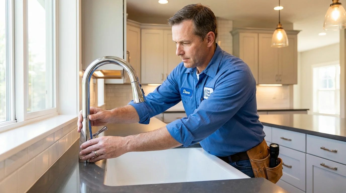Kitchen faucet installation by Johns Plumbing LLC in West Hartford
